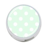 Polka Dots - White on Pale Green 4-Port USB Hub (Two Sides)