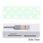 Polka Dots - White on Pale Green Memory Card Reader (Stick)