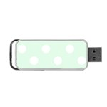Polka Dots - White on Pale Green Portable USB Flash (Two Sides)