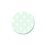 Polka Dots - White on Pale Green Golf Ball Marker (4 pack)