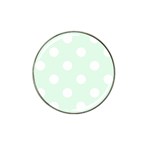 Polka Dots - White on Pale Green Hat Clip Ball Marker (4 pack)