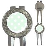 Polka Dots - White on Pale Green 3-in-1 Golf Divot
