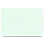 Polka Dots - White on Pale Green Large Doormat