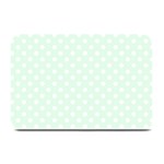 Polka Dots - White on Pale Green Plate Mat