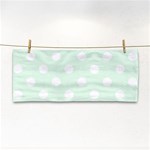 Polka Dots - White on Pale Green Hand Towel