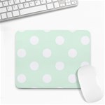 Polka Dots - White on Pale Green Small Mousepad