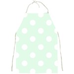 Polka Dots - White on Pale Green Full Print Apron