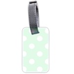 Polka Dots - White on Pale Green Luggage Tag (Two Sides)