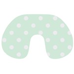 Polka Dots - White on Pale Green Travel Neck Pillow
