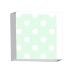 Polka Dots - White on Pale Green 4 x 4  Acrylic Photo Block