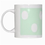 Polka Dots - White on Pale Green White Mug