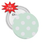 Polka Dots - White on Pale Green 2.25  Button (10 pack)