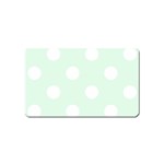 Polka Dots - White on Pale Green Magnet (Name Card)