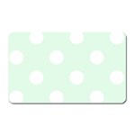 Polka Dots - White on Pale Green Magnet (Rectangular)