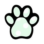 Polka Dots - White on Pale Green Magnet (Paw Print)