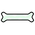 Polka Dots - White on Pale Green Magnet (Dog Bone)