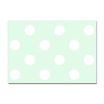 Polka Dots - White on Pale Green Sticker A4 (10 pack)
