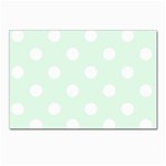 Polka Dots - White on Pale Green Postcard 4 x 6  (Pkg of 10)