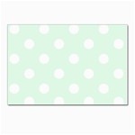 Polka Dots - White on Pale Green Postcard 5  x 7 