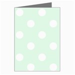 Polka Dots - White on Pale Green Greeting Cards (Pkg of 8)