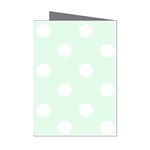 Polka Dots - White on Pale Green Mini Greeting Cards (Pkg of 8)