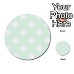 Polka Dots - White on Pale Green Multi-purpose Cards (Round)