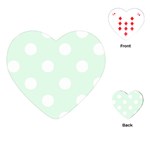 Polka Dots - White on Pale Green Playing Cards (Heart)