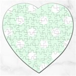 Polka Dots - White on Pale Green Jigsaw Puzzle (Heart)