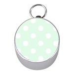 Polka Dots - White on Pale Green Silver Compass (Mini)