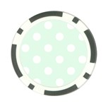 Polka Dots - White on Pale Green Poker Chip Card Guard
