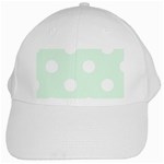 Polka Dots - White on Pale Green White Cap