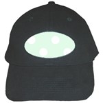 Polka Dots - White on Pale Green Black Cap