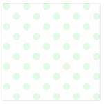 Polka Dots - Pale Green on White Large Satin Scarf (Square)