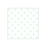 Polka Dots - Pale Green on White Satin Bandana Scarf