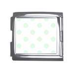 Polka Dots - Pale Green on White Mega Link Italian Charm (18mm)