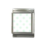 Polka Dots - Pale Green on White Italian Charm (13mm)