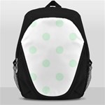 Polka Dots - Pale Green on White Backpack Bag