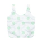 Polka Dots - Pale Green on White Full Print Recycle Bag (M)