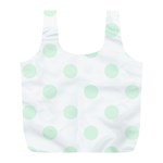 Polka Dots - Pale Green on White Full Print Recycle Bag (L)