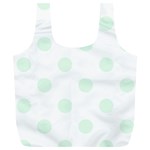 Polka Dots - Pale Green on White Full Print Recycle Bag (XL)