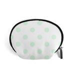 Polka Dots - Pale Green on White Accessory Pouch (Small)