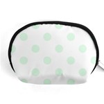 Polka Dots - Pale Green on White Accessory Pouch (Medium)