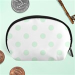 Polka Dots - Pale Green on White Accessory Pouch (Large)