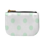 Polka Dots - Pale Green on White Mini Coin Purse