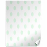 Polka Dots - Pale Green on White Canvas 12  x 16 