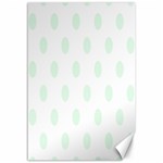 Polka Dots - Pale Green on White Canvas 12  x 18 