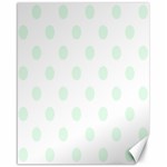 Polka Dots - Pale Green on White Canvas 16  x 20 