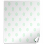 Polka Dots - Pale Green on White Canvas 20  x 24 