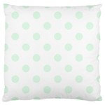 Polka Dots - Pale Green on White Large Cushion Case (Two Sides)