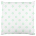 Polka Dots - Pale Green on White Large Flano Cushion Case (Two Sides)